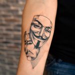 Guy Fawkes mask tattoo
